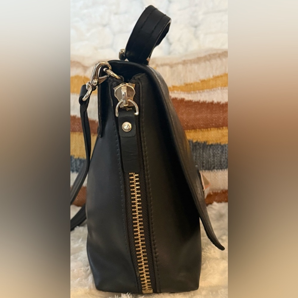 Kate Spade Varick Street Abbie Satchel Black Croc Embossed Leather Bag - Picture 6 of 10